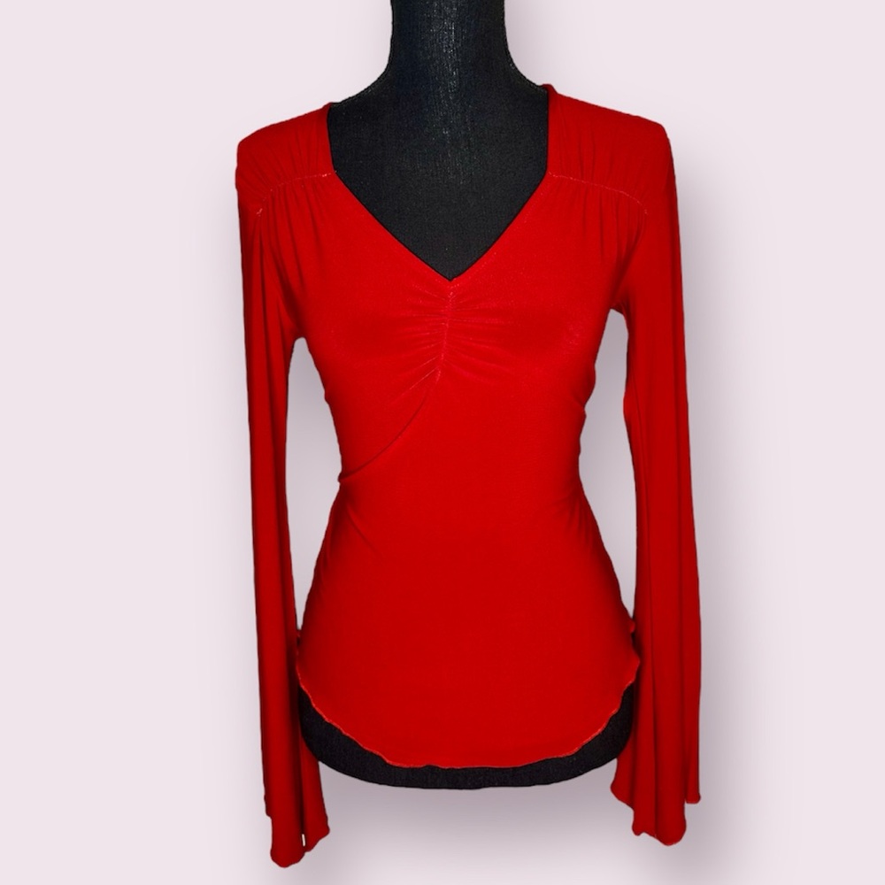 Y2K TKS basics red long sleeve top